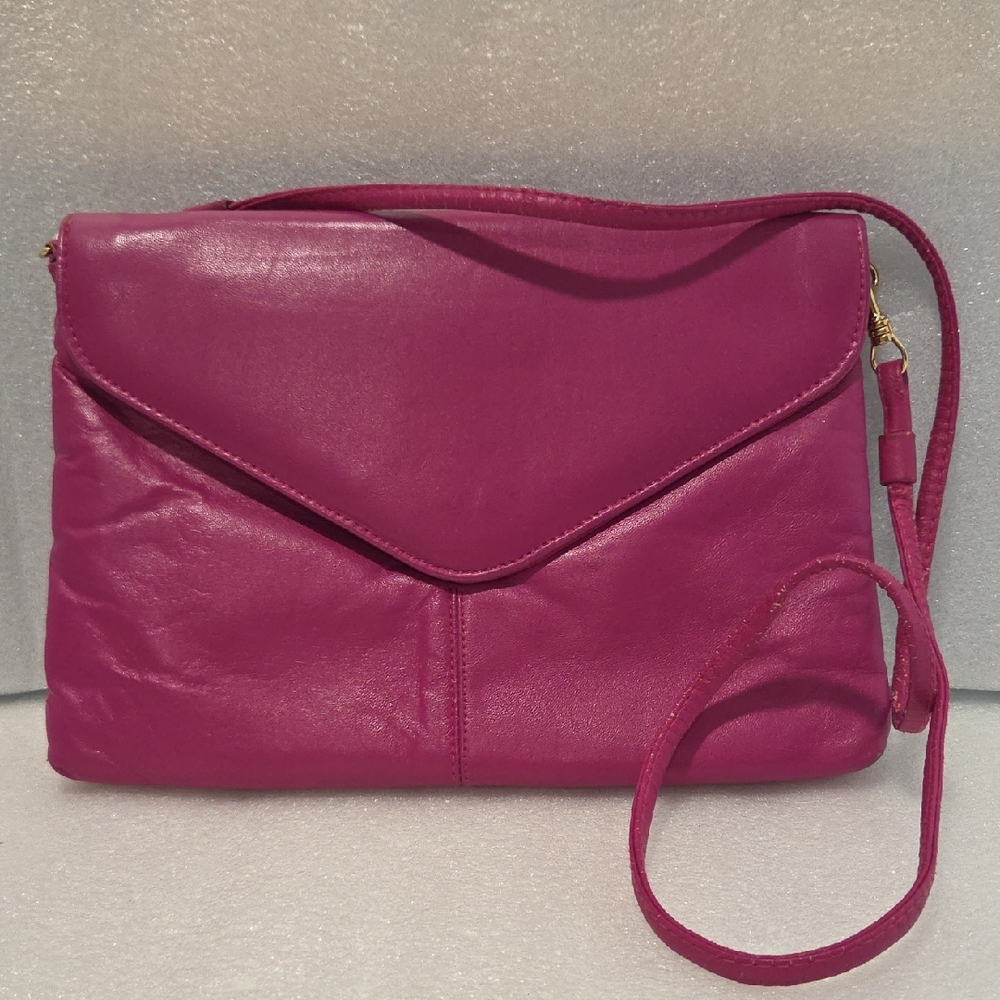 Envelope Pink Women's Clutch / Crossbody Leather Bag